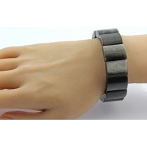 Obsidian Armband schwarz silbrige Natur Edelsteine