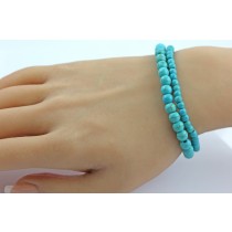 Türkis Armband Set hellblaue Natur Edelsteine flexibel