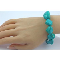 Türkis Armband Set türkisfarbene Natur Edelsteine flexibel