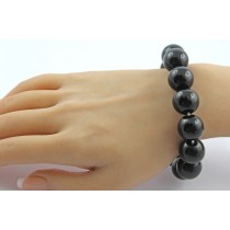 Obsidian Armband schwarze Natur Edelsteine flexibel 