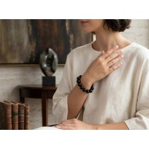 Obsidian Armband schwarze Natur Edelsteine flexibel