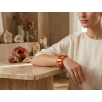 Carneol Armband orange rostbraune Natur Edelsteine flexibel