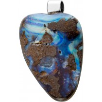 Opal Anhänger Silber 925 Natur Boulderopal Edelstein