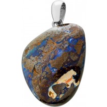 Opal Anhänger Silber 925 Natur Boulderopal Edelstein