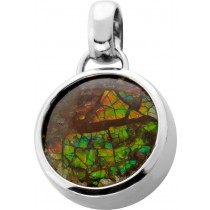 Ammolit Anhänger Silber 925 rot grüner Natur Edelstein