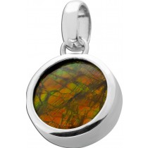 Ammolit Anhänger Silber 925 grün roter Natur Edelstein