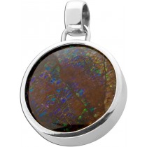 Ammolit Anhänger Silber 925 grün brauner Natur Edelstein