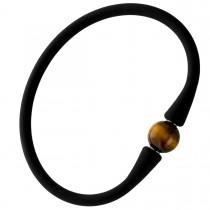 Tigerauge Armband Silikon gold brauner Natur Edelstein