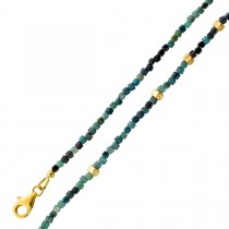 Turmalin Kette Silber vergoldet dunkelgrün hellgrüne Natur Edelsteine