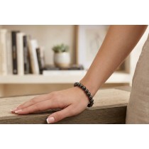 Schungit Armband schwarze Natur Edelsteine flexibel