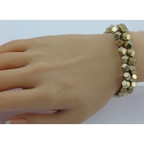 Pyrit Armband Set goldschimmernde Natur Edelsteine flexibel