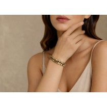 Pyrit Armband Set goldschimmernde Natur Edelsteine flexibel