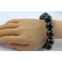 Obsidian Armband tiefschwarze Natur Edelsteine flexibel