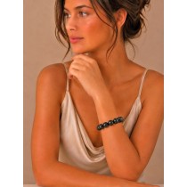 Obsidian Armband tiefschwarze Natur Edelsteine flexibel