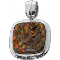 Ammolit Anhänger Silber 925 grün orange brauner Edelstein