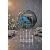 Labradorit Kugel 62mm olivgrüner Edelstein 1680ct