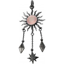 Sonnen Anhänger Silber 925 nat. rosa Rosenquarz 3.8ct