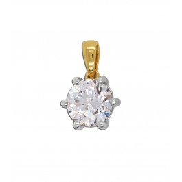 Brillant Anhänger 0.75ct F VSI Gelbgold 585 14K Lab Grown Diamant 