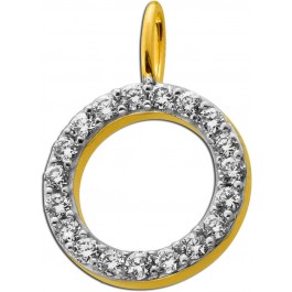Brillant Anhänger Gold 585 14K Natur Diamanten 0.25ct