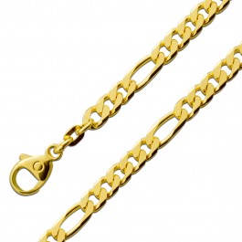 Figarokette Armband 4,5mm Gelbgold 585 14 Karat massiv diamantiert 