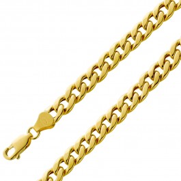 Rundpanzerkette 5,6mm Gelbgold 585 14 K halbmassiv poliert Cuban Link