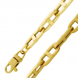 Stabankerkette 6,3mm Gelbgold 585 14 Karat halbmassiv poliert