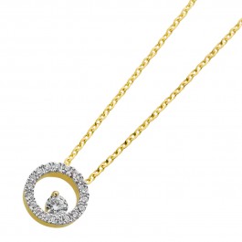 Happy Lady Kette Anhänger Gelbgold 585 14K Brillanten 0.38ct TW VSI 