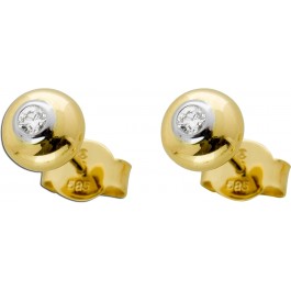 Solitär Ohrringe Gelbgold Weißgold 585 14K Diamanten 0.10ct 