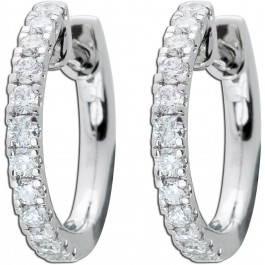Brillant Creolen Weißgold 750 18K Diamanten 0.52ct TW VSI 