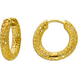 Creolen Gelbgold 333 8K poliert  15mm klapp Scharnier