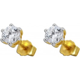Solitär Ohrstecker 0.80ct F VSI Gelbgold 585 14K Lab Grown Diamanten