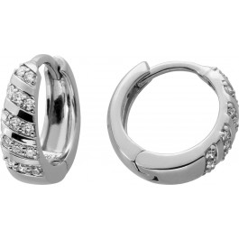 Platin 950 Creolen 14mm Brillanten 0.25ct Klappscharnier