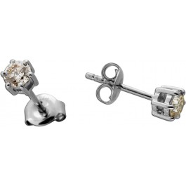Brillant Ohrstecker Platin 950 Champagner Natur Diamanten 0.50ct