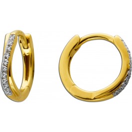 Diamant Creolen Gold 375 9K Natur Diamanten 0.08ct.