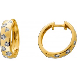 Diamant Klapp Creolen Gold 333 8K Lab Grown Brillanten 0.36ct