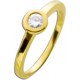 Vorsteckring Diamant Brillant Gelbgold 585 0,22ct TW / Lupenrein Zargenfassung