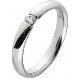 Diamant Ring Weißgold 585 14 Karat  Solitär Diamant 0.10ct W SI