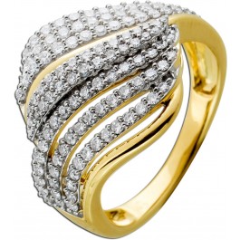 Ring Gelbgold 585 mit 120 Diamanten zus. 0,65ct 8/8 W/SI 