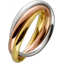 Tricolor Ring Trinity Gelbgold Weissgold Rosegold 585 14 Karat halbmassiv 