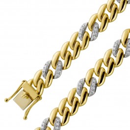 Panzerarmband Gold 585 14K 72 Brillanten 0.44ct TW VSI