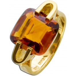 Antiker Citrin Ring Gelbgold 585 honiggelb