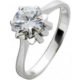 Klassischer Solitär Ring Weissgold 750 Diamant Brillant 1ct W/P1 guter Schliff Verlobungsring