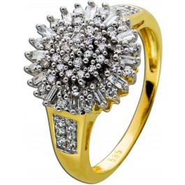 Diamant Ring weißen Diamanten Gelbgold Weissgold 585  Diamanten zus. 1ct W/SI   Görg Zertifikat
