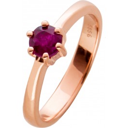 Rubin Solitär Ring rot leuchtenden Rubin 0,90 Carat Rosegold 585 Edelsteinschmuck