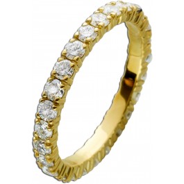 Memoire Ring Gelbgold 585 26 Brillanten 1,35-1,40ct TW-W/VVS-VS, Top Zustand, ca 10 Jahre alt 18mm Görg Zertifikat