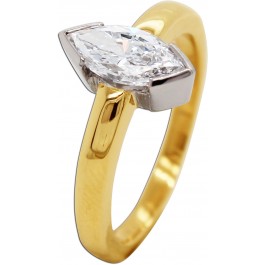 Diamantring Gelbgold 750 18K Marquis Diamant 1.00ct. GIA Zertifikat 