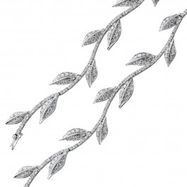 Diamant Armband Weissgold 750/- Blätterdesign Brillanten ca. 2,20ct TW/VVSI 17cm  Unikat