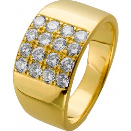 Diamant Ring Gelbgold 750 16 Brillanten 1,49ct TW/VVS