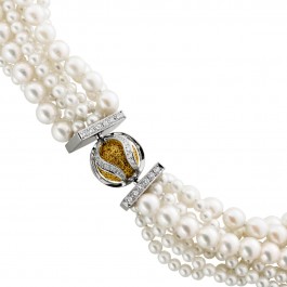 Akoyaperlen Collier 44cm japanische Wechselschliesse Jörg Heinz gold 750