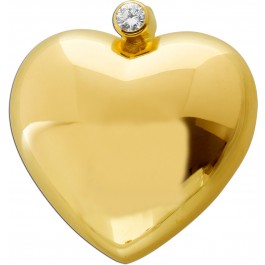 Herz Anhänger Gold 750 18K Solitär Diamant Antikschmuck
